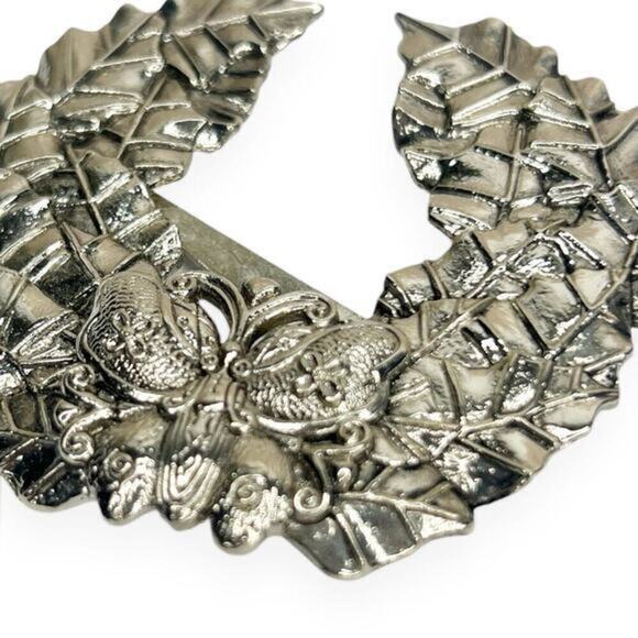 Vintage Neiman Marcus Sylvia Dahl Butterfly in Crown Laurel Scarf Clip Brooch - Picture 3 of 10